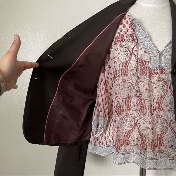 J. Crew | Vintage Wool Gabardine Blazer brown jacket NWT size 12 dead stock - Picture 3 of 7